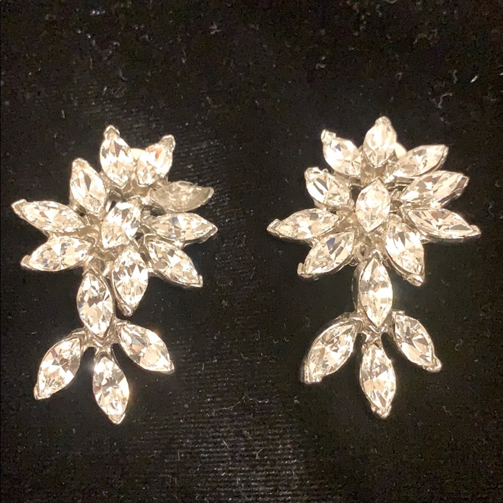 Vintage decorative clip on earrings